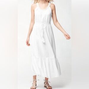 Tommy Bahama White Sleeveless Maxi with Tassel Waist Tie